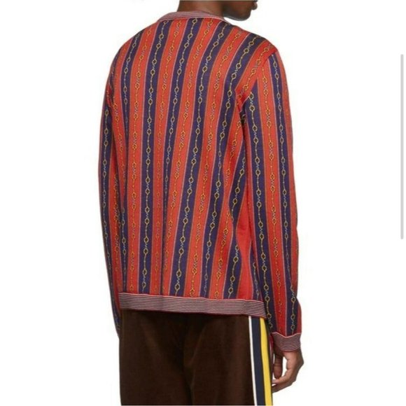 Gucci V-Neck Horsebit Chain Knit Cardigan - Picture 9 of 16